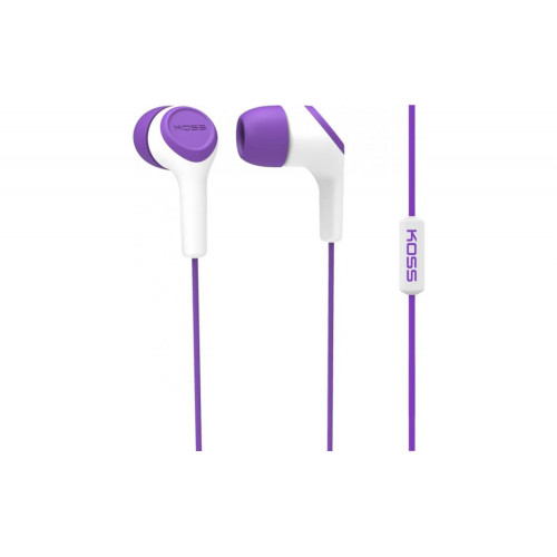 Наушники KOSS KEB15i Purple, Mini jack (3.5 мм), вакуумные, микрофон на проводе, кабель 1.2 м